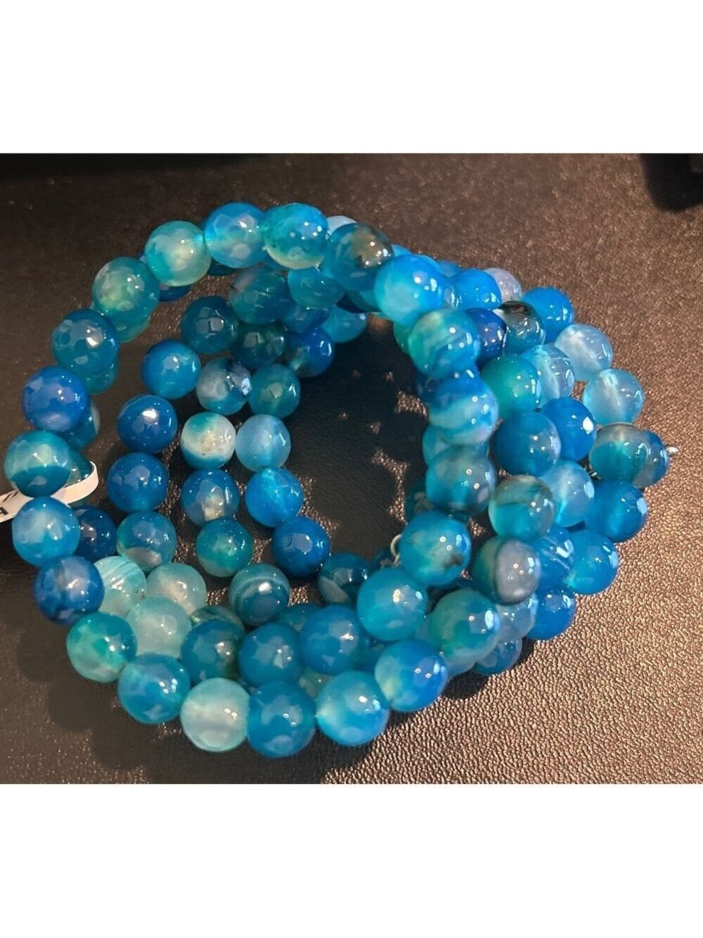 Women's KALIFANO Blue & White Agate Beaded Bracelet One Size
Inventory 2263